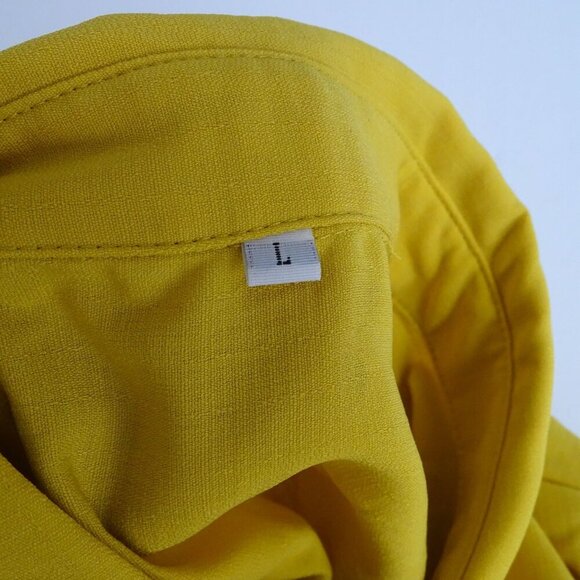 Yellow Gold Long Sleeve Collared Button Up Shirt Women Size L Casual Work - Picture 5 of 10